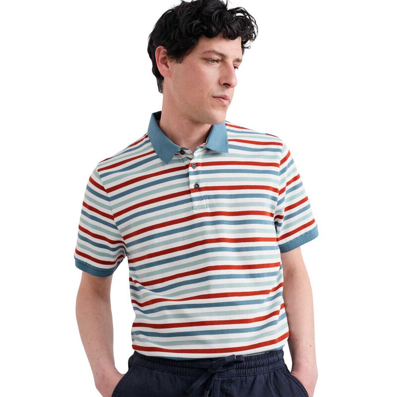 Seasalt Cornwall Balefire Stripe Polo Tri Mini Cornish Chalk Jasper image number 0